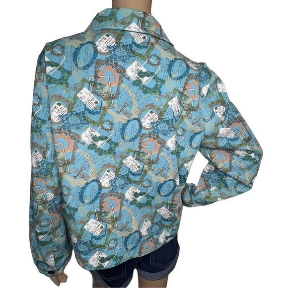 Christopher & Banks Postal Patterned Button Up Sturdy Collard Jacket - Picture 3 of 5